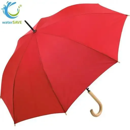 waterSAVE AC-Stockschirm ÖkoBrella mit Rundgriff und Druck als hochwertiges Werbegeschenk für Kunden und Mitarbeiter