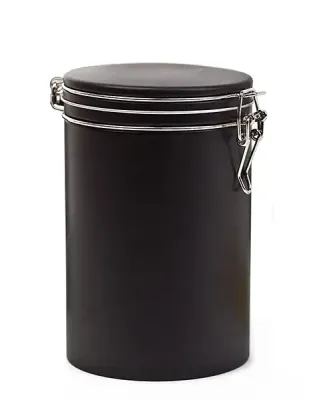 Kaffee- &amp; Teedose aus Weißblech in schwarz mit deinem Design als Werbegeschenk mit Logo