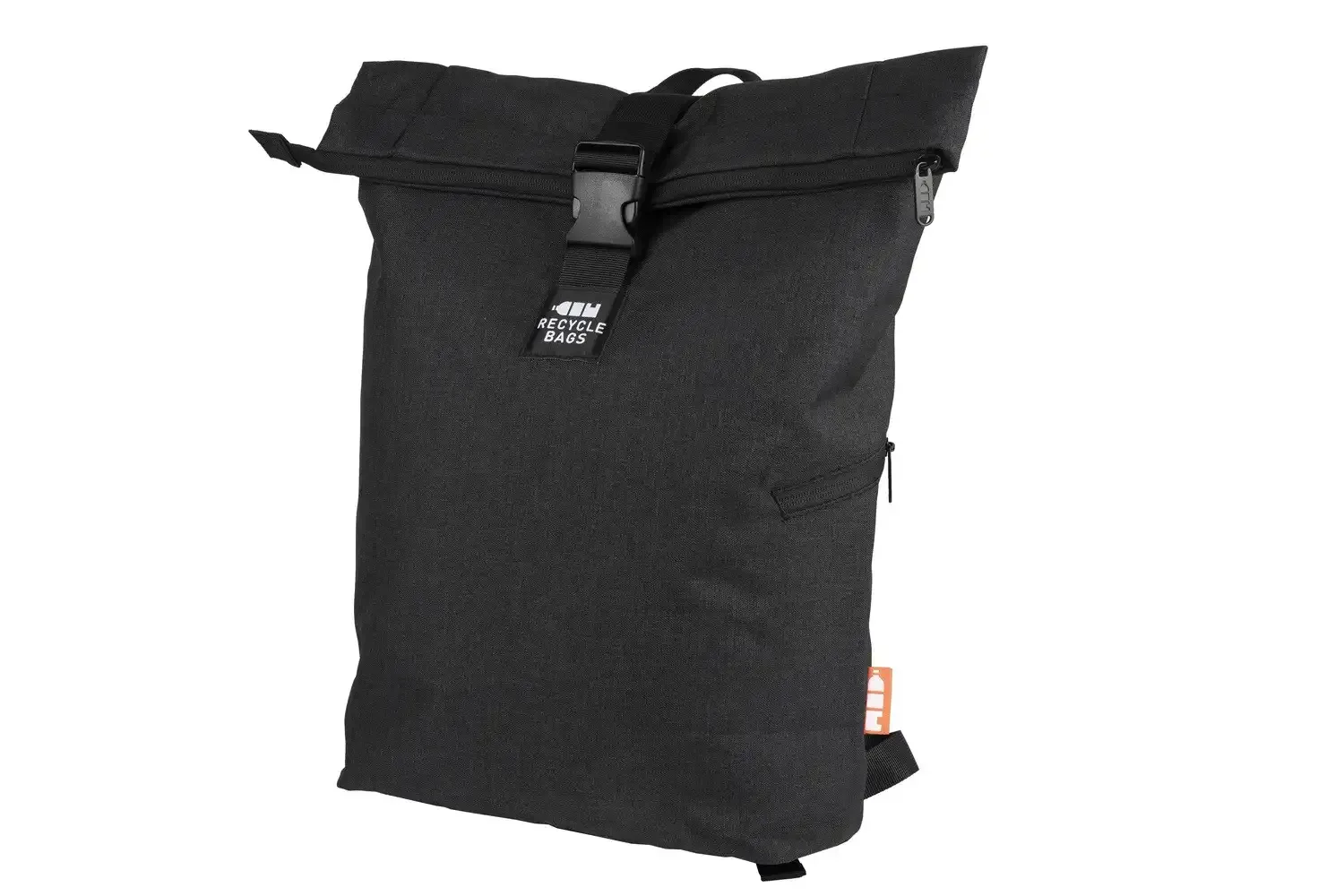 Schwarzer Rucksack aus rPET - Werbeartikel nachhaltig