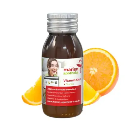 Vitamin-Shot Orange 60ml inklusive Druck auf dem Etikett als Werbeartikel