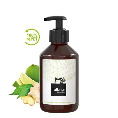 Handbalsam Ingwer-Limette 250ml inklusive Digitaldruck auf dem Etikett als Werbeartikel