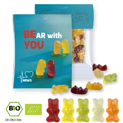 Bio Gummibärchen mit Gelatine 15g Bio Gummibärchen mit Gelatine 15g inklusive Druck deines Designs als Giveaway mit Logo