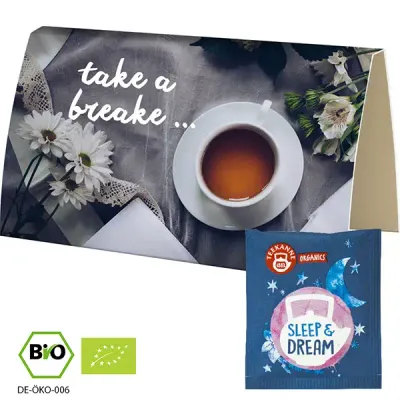 Bio Beuteltee Sleep & Dream in Werbekarte (1 Stück) Bio Beuteltee Sleep & Dream in Werbekarte (1 Stück) inklusive Druck auf der Werbekarte als Giveaway mit Logo