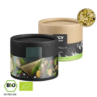 Bio Gewürzmischung Kräutersalz, ca. 40g Bio Gewürzmischung Kräutersalz, ca. 40g in Pappdose inklusive Druck auf dem Etikett als originelles Werbegeschenk mit Logo