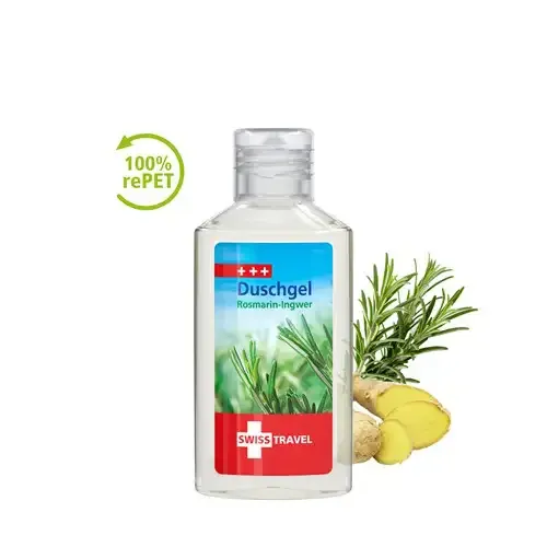 Duschgel Rosmarin-Ingwer 50ml inklusive Digitaldruck auf dem Etikett als Werbeartikel mit Logo