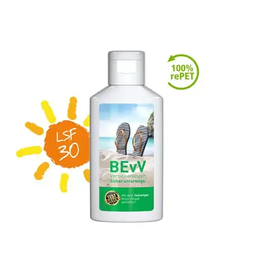 Sonnenmilch LSF 30 50ml inklusive Digitaldruck als Werbeartikel mit Logo