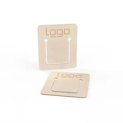 Büroklammer aus Holz inklusive Lasergravur optional auch mit Druck, als Giveaway mit Logo