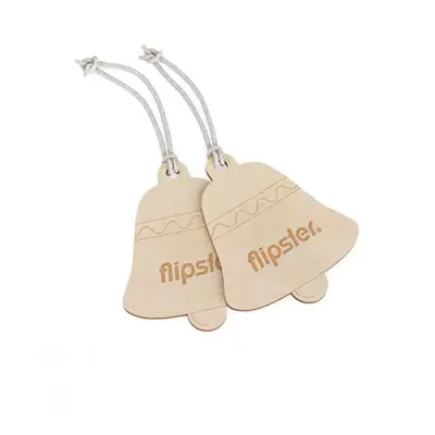 Weihnachtsbaumanhänger Glöckchen aus Holz mit Lasergravur oder Digitaldruck als Werbeartikel mit Logo