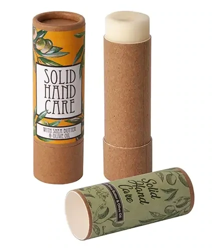 Handcreme Eco in Kartonverpackung inklusive Druck auf dem Etikett als Werbegeschenk mit Logo