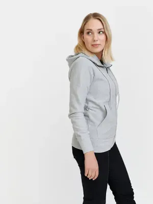 Unisex Zip-Hoodie aus 60% recycelter Baumwolle &amp; 40% Polyester (recyceltes PET) mit Siebdruck als Werbeartikel mit Logo