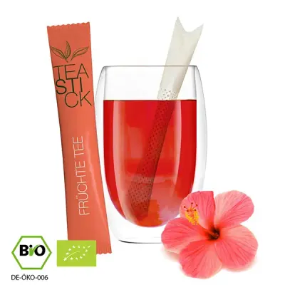 Bio TeaStick - Früchte inklusive Digitaldruck auf der Verpackung als Giveaway mit Logo