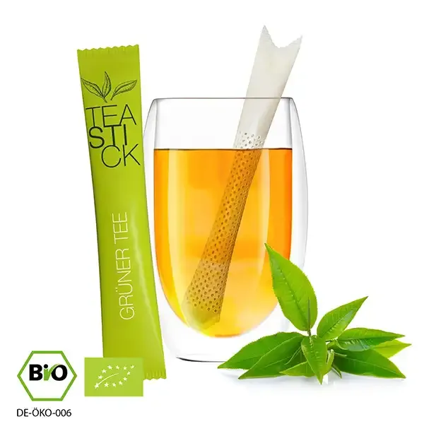 Bio TeaStick - Grüner Tee Ingwer-Zitrone inklusive Digitaldruck auf der Verpackung als Giveaway mit Logo