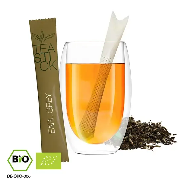 Bio TeaStick - Earl Grey inklusive Digitaldruck auf der Verpackung als Giveaway mit Logo