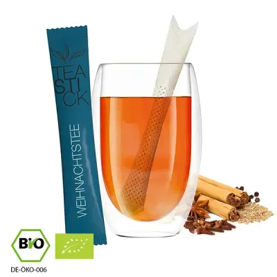 Bio TeaStick - Weihnachts-Tee Bio TeaStick - Weihnachts-Tee inklusive Digitaldruck auf der Verpackung als Werbeartikel mit Logo
