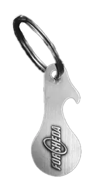 Hubbrid - Flaschenöffner & Einkaufswagenchip aus Metall mit Schlüsselring inklusive Prägung als Werbeartikel mit Logo