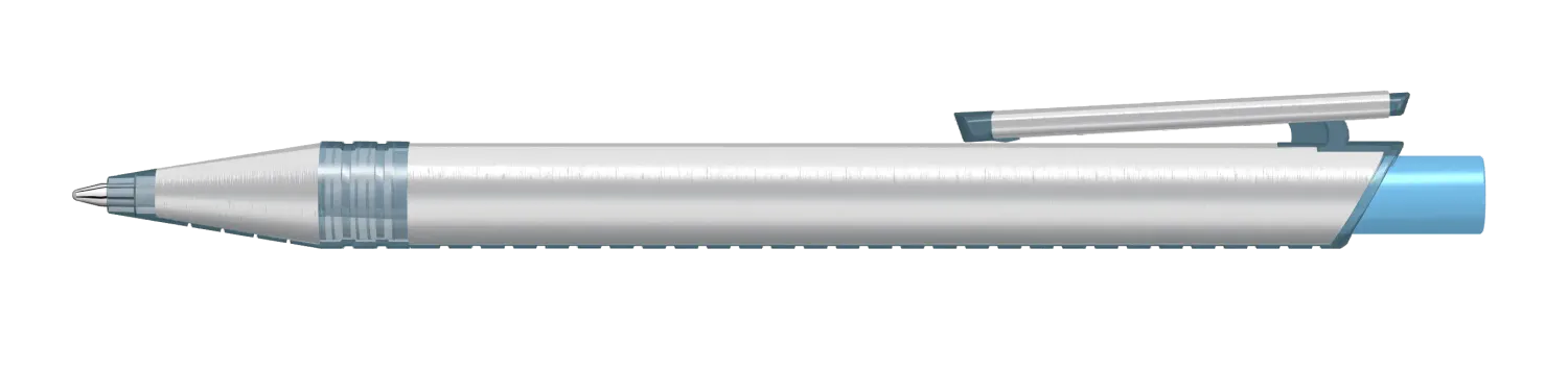 Kugelschreiber ALUMA transparent aus recyceltem Aluminium mit Druck als Werbeartikel mit Logo