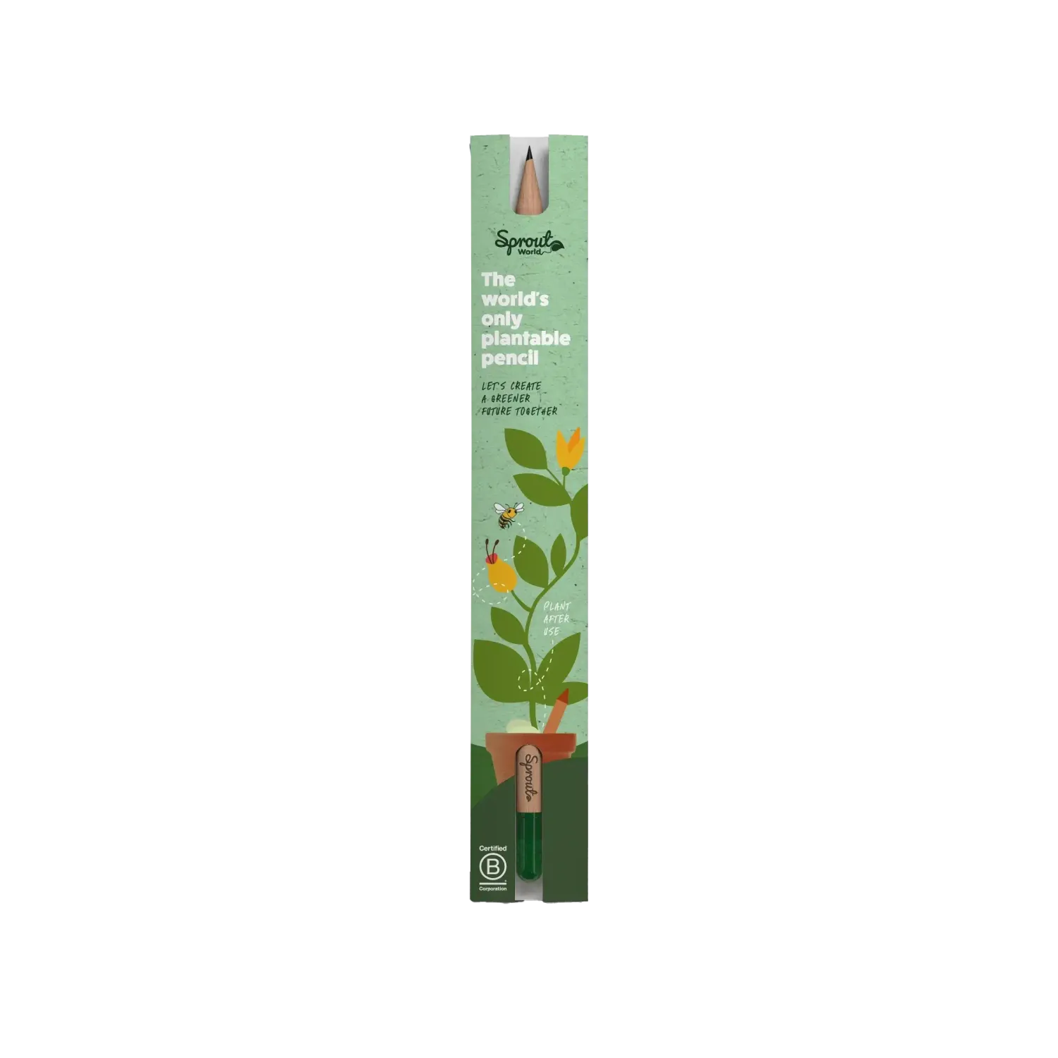 Sprout Bleistift im Standard-Sleeve mit Samenkapsel zum einpflanzen als Giveaway mit Logo