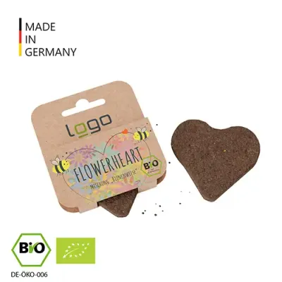 Bio-Blumenherz „Bienenwiese“ Bio-Blumenherz "Bienenwiese" zum einpflanzen in Einzelverpackung aus Karton inklusive Digitaldruck auf der Verpackung