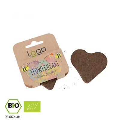 Bio-Blumenherz "Bienenwiese" zum einpflanzen in Einzelverpackung aus Karton inklusive Digitaldruck auf der Verpackung