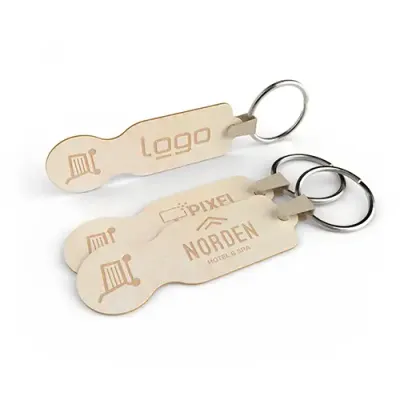 Einkaufswagen-Chip Branch mit Schlüsselanhänger inklusive Lasergravur optional mit Druck als Werbeartikel mit Logo