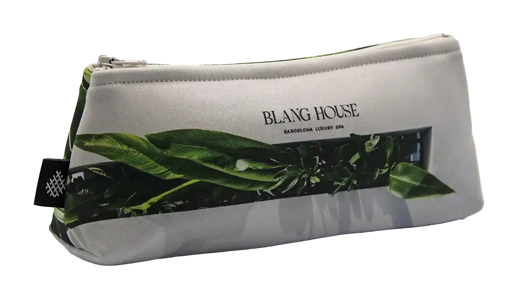 Kosmetiktasche aus rPET (recycelt) mit Logo als Werbeartikel