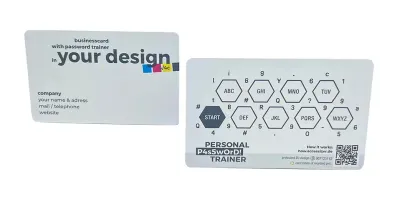 Business Card Passwort-Trainer inklusive Druck als Werbeartikel für die IT mit Logo
