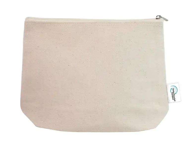 Kosmetiktasche Bella mit recycelter Baumwolle und recyceltem PET mit Siebdruck als Werbeartikel mit Logo
