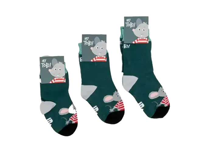 Kindersocken mit eigenem Design als Werbegeschenk für Familien mit Logo