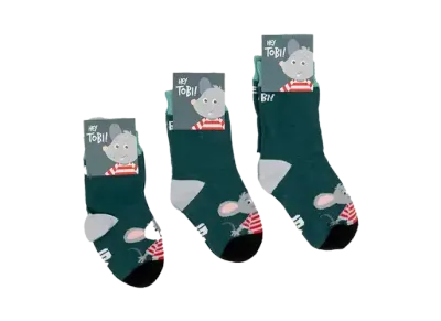 Kindersocken mit eigenem Design als Werbegeschenk für Familien mit Logo
