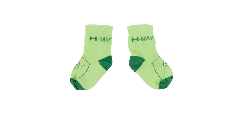 Baby Socken mit deinem gewebtem Design als Werbegeschenk für Familien mit Logo