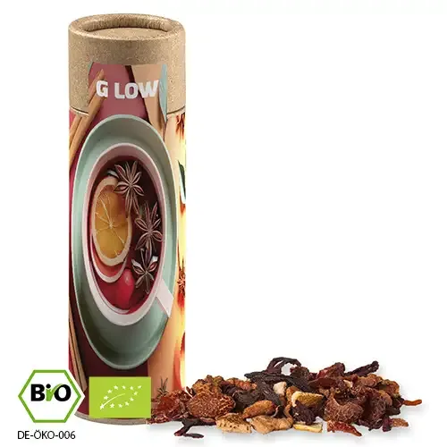 Bio Glühweingewürz fein 12g in Papprolle inklusive Druck auf dem Etikett als originelles Give-Away zu Weihnachten