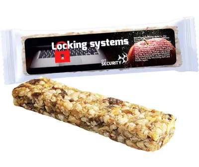 Müsliriegel Multikorn Apfel 25g (Vegan) inklusive Digitaldruck auf dem Etikett als Werbeartikel mit Logo und Design