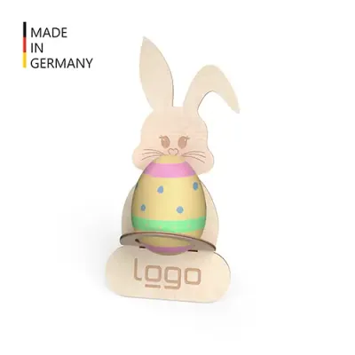 FSC®-zertifizierter Eierbecher "Easter Buddy" mit Lasergravur oder Digitaldruck als Werbeartikel zu Ostern mit Logo