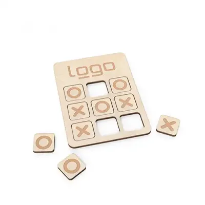 Tic-Tac-Toe Spiel – "Drei Gewinnt" FSC®-zertifiziertes Tic-Tac-Toe Spiel – "Drei Gewinnt" mit Lasergravur oder Druck als Werbegeschenk mit Logo