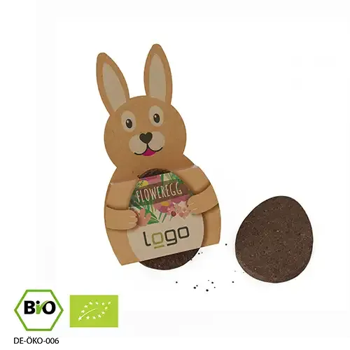 Bio FlowerEgg "Bienenwiese" - Seedbomb in Ei-Form inklusive Digitaldruck auf der Verpackung als Werbeartikel mit Logo