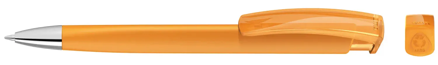 Kugelschreiber TRINITY RECY transparent Pro in 15 Farben erhältlich mit Druck als Giveaway mit Logo für Firmen