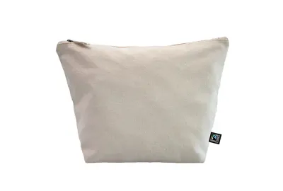 Fairtrade Kosmetiktasche Kylie in Natur oder Schwarz mit Siebdruck als Werbegeschenk mit Logo