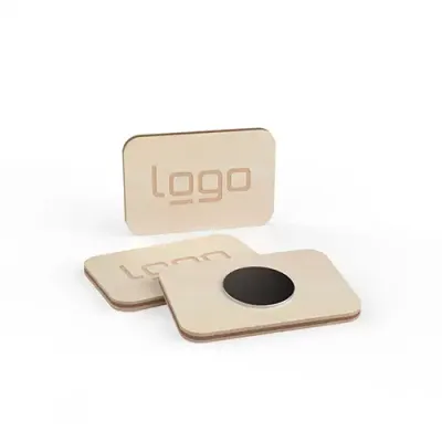 Magnet rechteckig Magnet rechteckig aus Holz inklusive Lasergravur optional mit Druck als Giveaway mit Logo