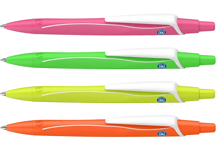Reco Kugelschreiber in Neonfarben mit Druck als Werbegeschenk / Giveaway mit Logo