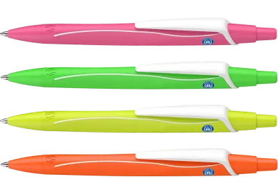 Reco Kugelschreiber Neon Reco Kugelschreiber in Neonfarben mit Druck als Werbegeschenk / Giveaway mit Logo