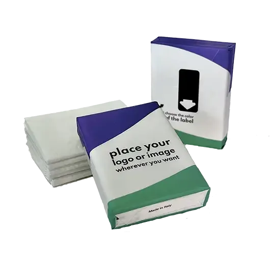FSC®-zertifizierte Taschentücher in Papierverpackung mit Logodruck / Digitaldruck als Giveaway 