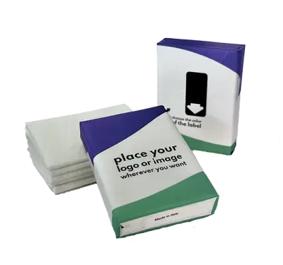 FSC®-zertifizierte Taschentücher FSC®-zertifizierte Taschentücher in Papierverpackung mit Logodruck / Digitaldruck als Giveaway