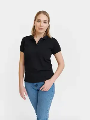 Damen Polo-Shirt Damen Polo-Shirt aus 60% recycelter Baumwolle & 40% Polyester (recyceltes PET) mit Siebdruck als Werbeartikel mit Logo