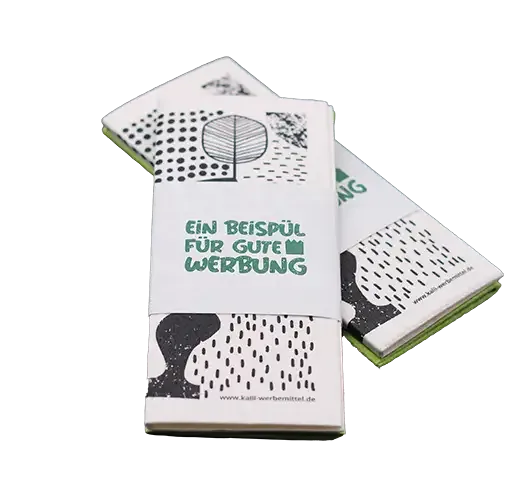 Schwammtuch 202 x 220mm mit Druck als originelles Giveaway mit Logo 
