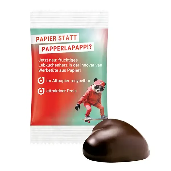 Lebkuchenherz Lebkuchenherz inklusive Druck auf der Verpackung als Weihnachts-Giveaway mit Logo