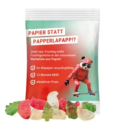 Fruchtgummi Weihnachtsmischung 15g inklusive Druck auf der Verpackung als Weihnachts-Giveaway mit Logo
