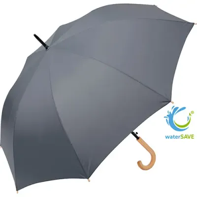 AC-Gästeschirm ÖkoBrella mit Rundhakengriff AC-Gästeschirm ÖkoBrella mit Rundhakengriff und Druck als hochwertiges Werbegeschenk mit Logo für Kunden und Mitarbeiter