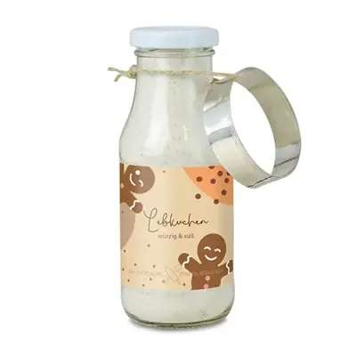 Backmischung Small - Lebkuchen Backmischung Small - Lebkuchen, zum Selbermachen inklusive Ausstechform nach Wahl und Digitaldruck auf Etikett als Giveaway