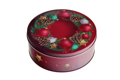 Weihnachtsdose „Festtagskranz“  mit deinem Logo als Werbegeschenk für Mitarbeitende und Kunden