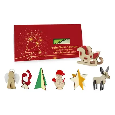 Weihnachtskarte mit Steckfiguren Weihnachtskarte mit Steckfiguren inklusive Druck auf der Karte als Weihnachtsgeschenk mit Logo